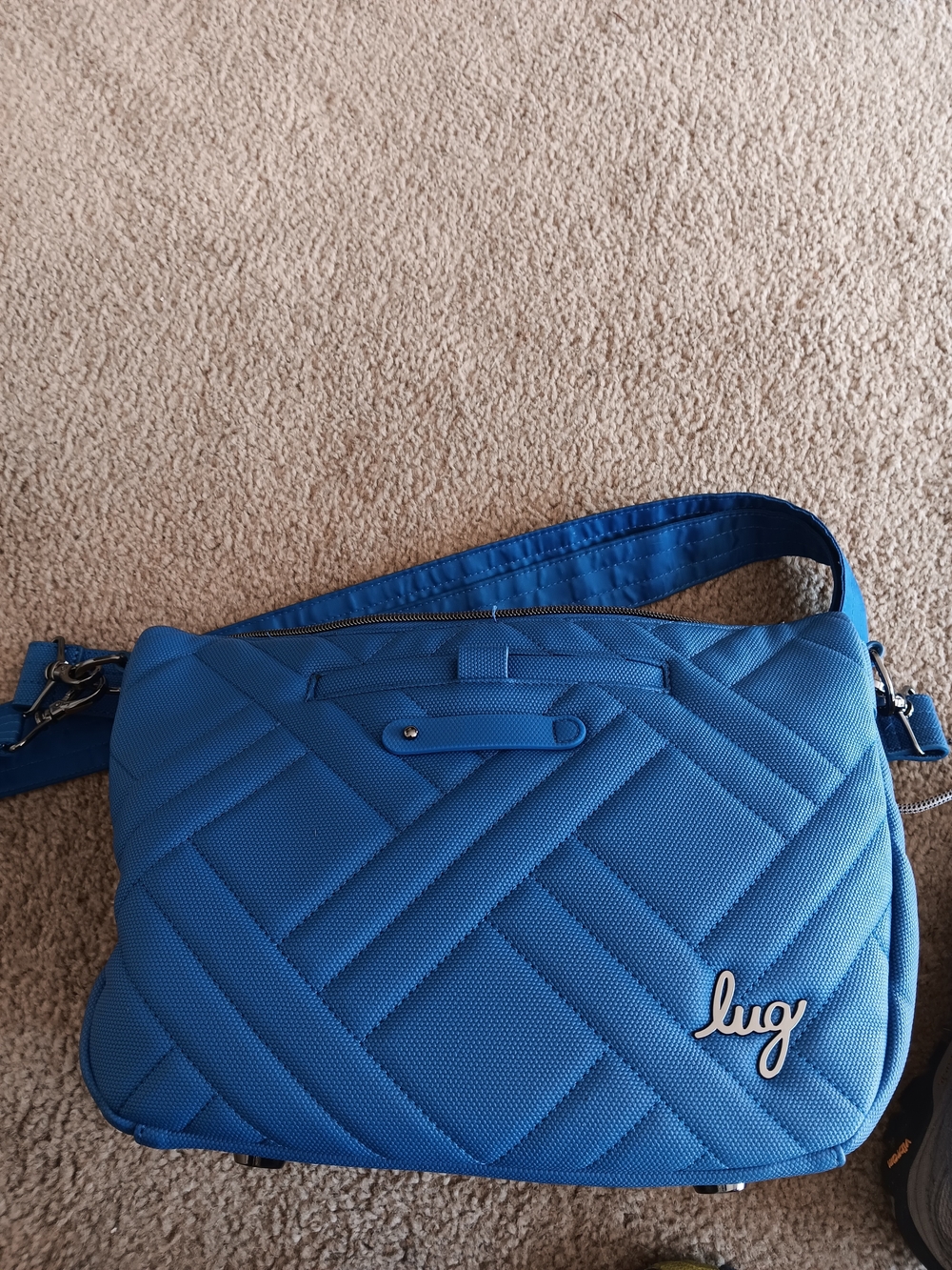 lug Quilted Crossbody Bag in Cobalt Blue